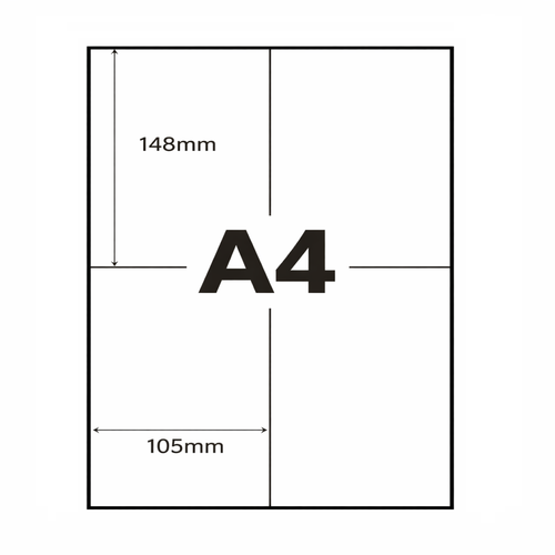 ETYKIETY SAMOPRZYLEPNE A4 105x148mm Naklejki Białe do Drukarki 100ark