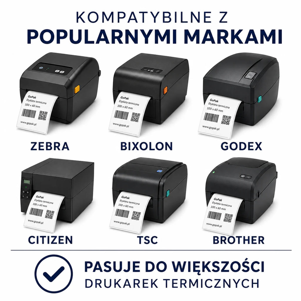 Etykiety Termiczne 100x600mm Perforacja 1000 Sztuk fi 40